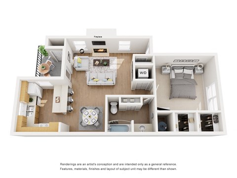 Soho 1 Bed 1 Bath Sq. Ft.: 809 Floor Plan at The Manhattan Apartments, Dallas, TX,